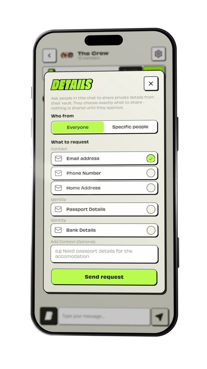 Bump app: Request details